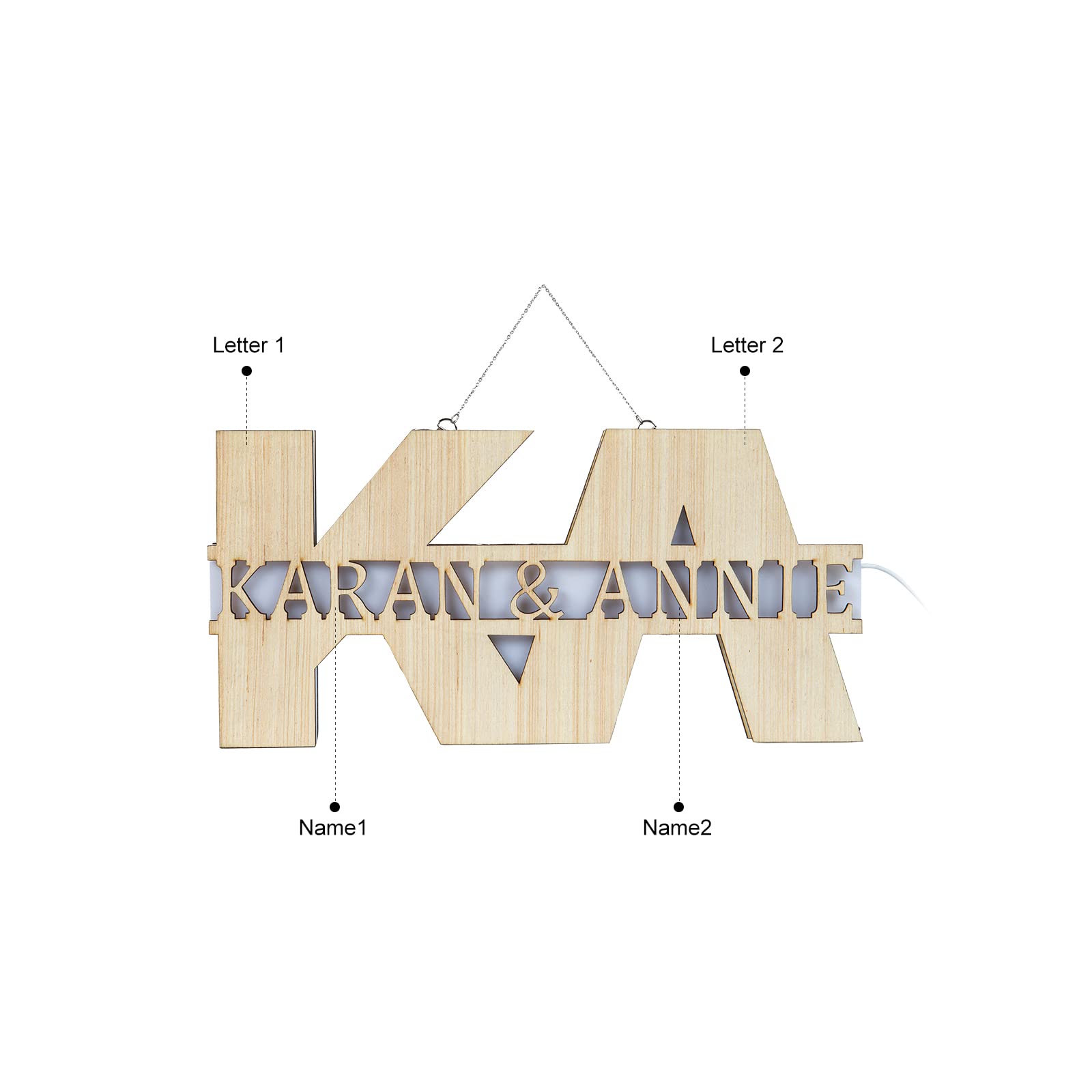 jo custom light Custom Initials and Name Light Up Sign - Custom Name Light - Cute Couples Gift