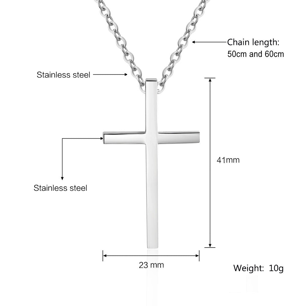 JO engraved necklace Personalized Cross Name Necklace - Christian Cross Necklace With Engraving