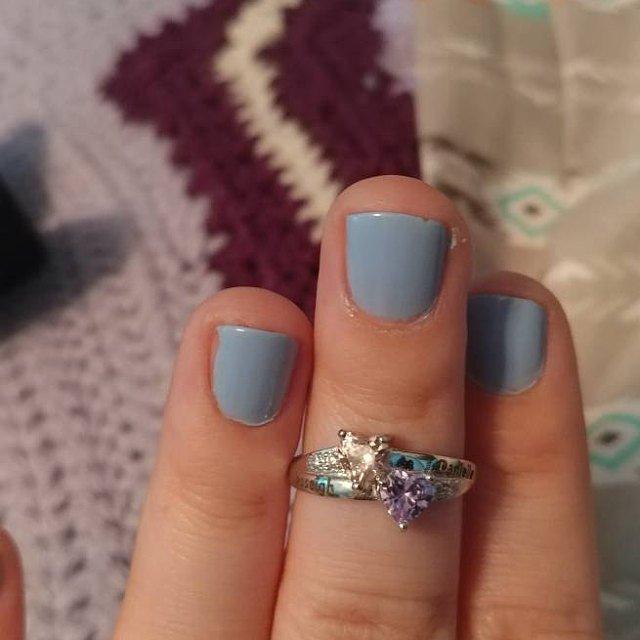 JO Peronalized Ring Personalized 2 Birthstones True Hearts Mothers Ring 2 Engraved Names