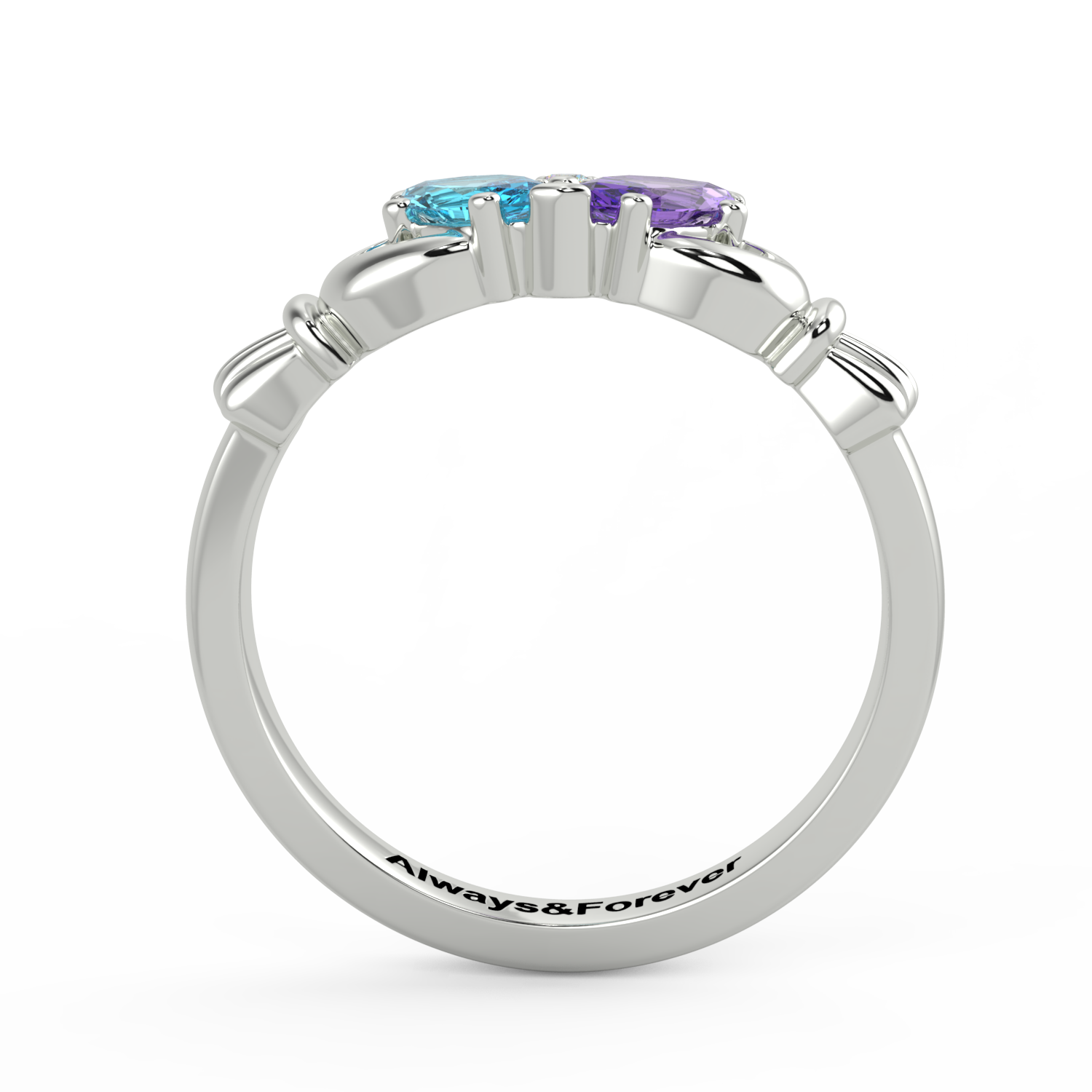 JO Peronalized Ring Personalized Promise ring 2 Marquis Stones Irish Claddaugh