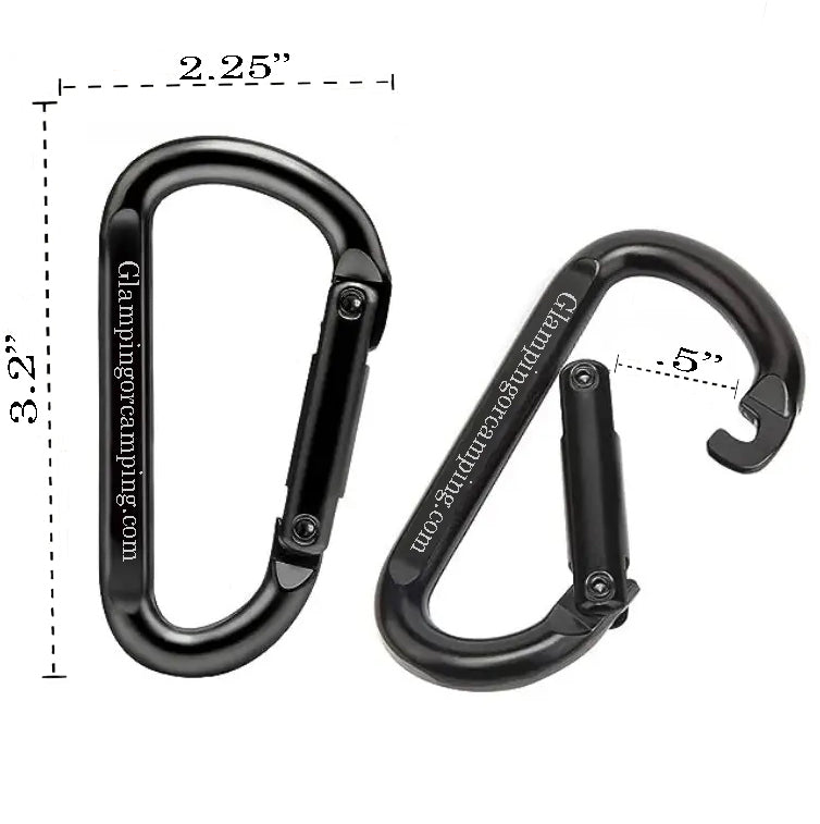 Think Engraved Custom Keychain Engraved Black Carabiner Keychain Ring - Hiking and Camping Carabiner