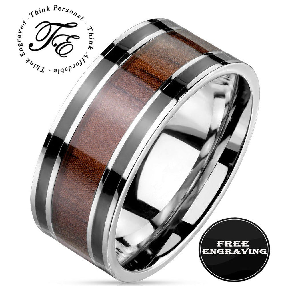 Think Engraved Promise Ring 7 Custom Engraved Men's Wood Promise Ring - Personalized Promise Ring For Guys