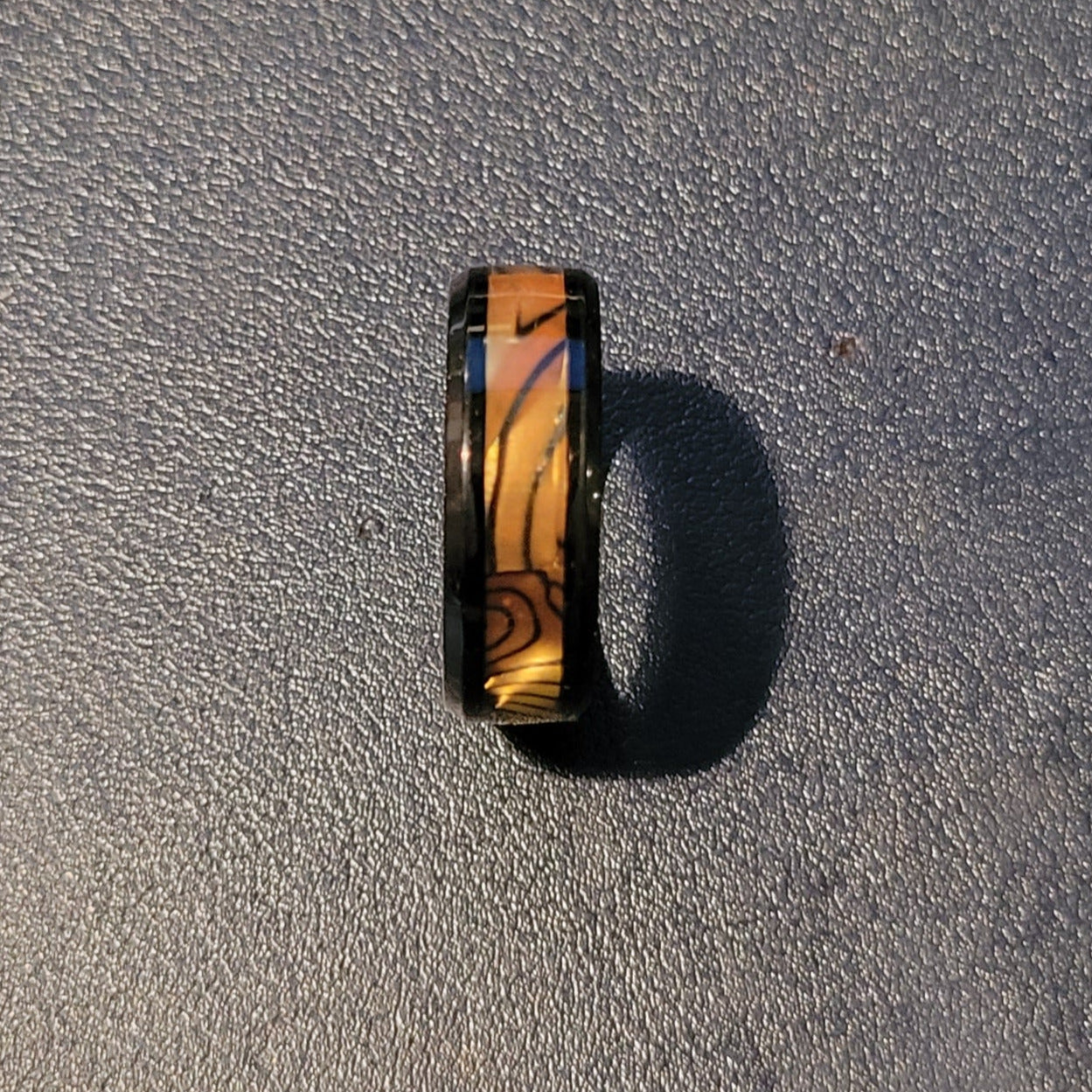 Think Engraved Promise Ring Custom Engraved Men's Tiger's Eye Opal Promise Ring - Guy's Handwriting Promise Ring