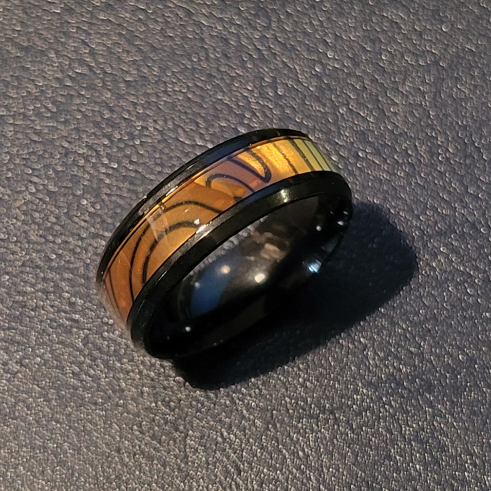 Think Engraved Promise Ring Custom Engraved Men's Tiger's Eye Opal Promise Ring - Guy's Handwriting Promise Ring