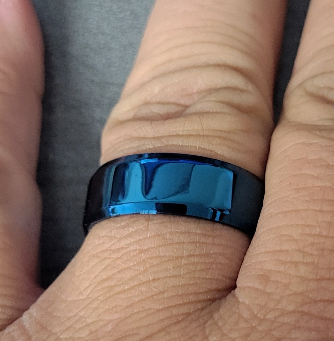 Think Engraved Promise Ring Personalized Custom Engraved Blue Fraternity or Sorority Ring