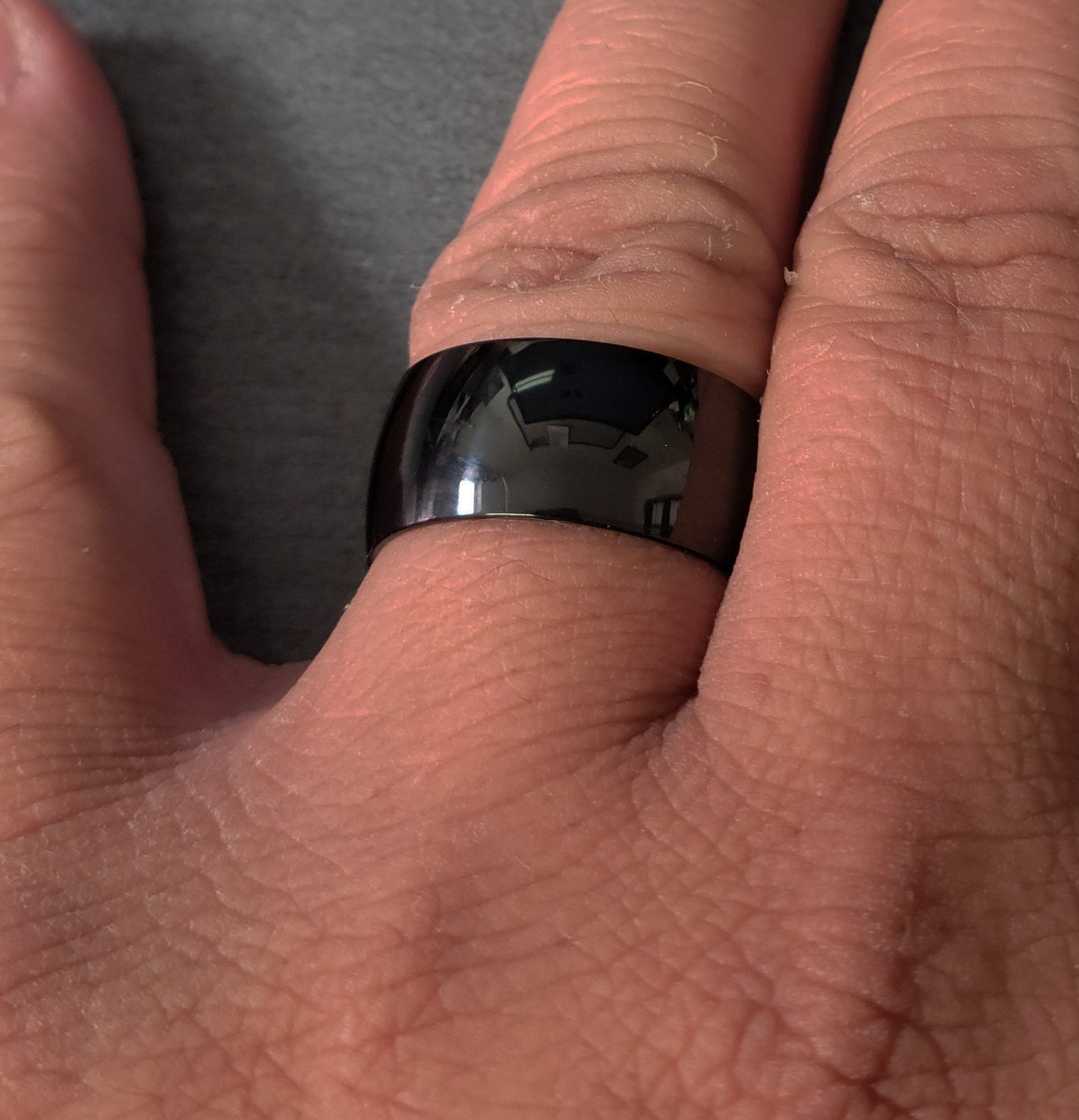 Think Engraved Promise Ring Personalized Men's Wide 10mm Promise Ring - Engraved Handwriting Ring