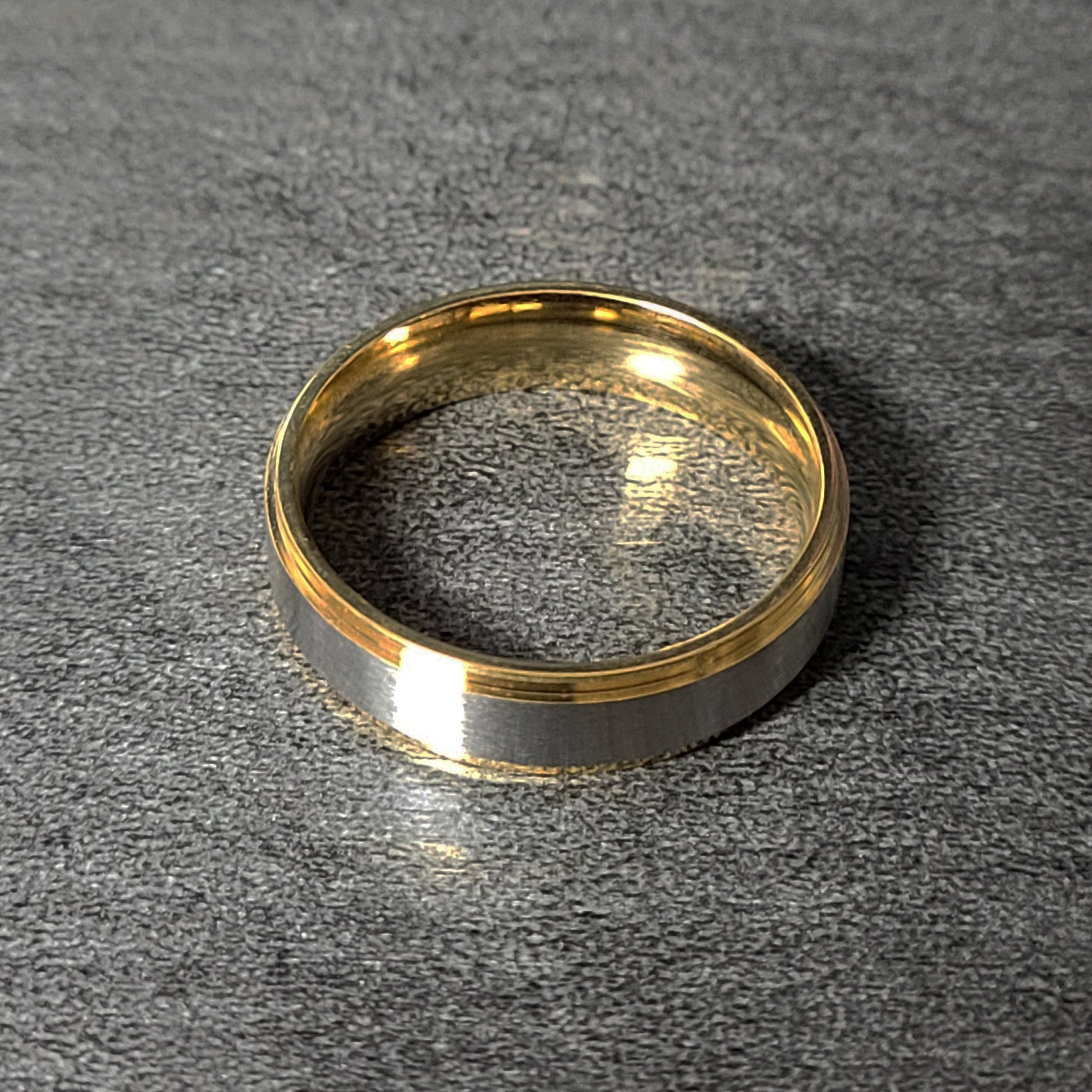 Think Engraved Promise Ring Personalized Women's Promise Ring - 14k Gold and Brushed Stainless Steel