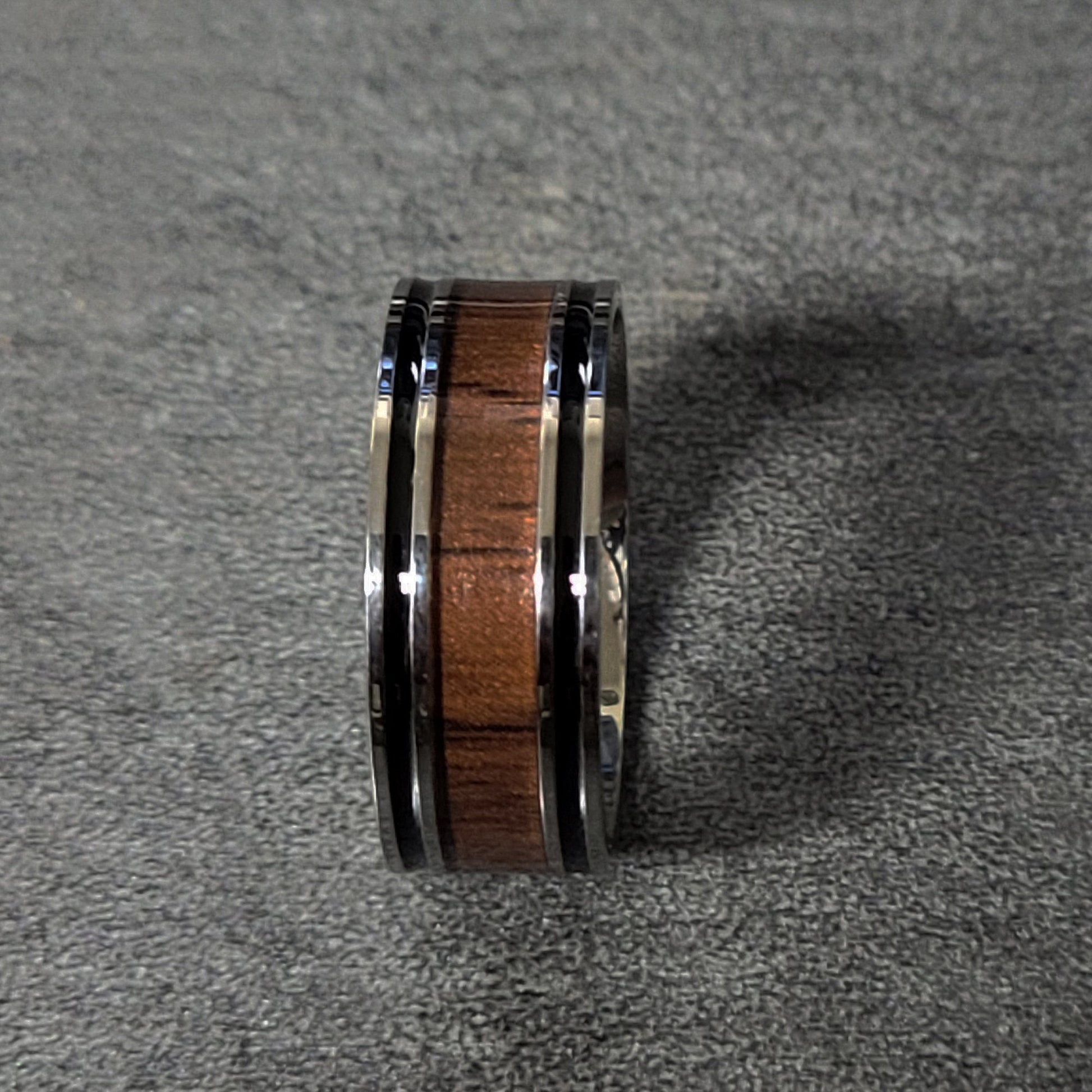 Think Engraved wedding Band Custom Engraved Men's Wood Wedding Ring - Personalized Promise Ring For Him