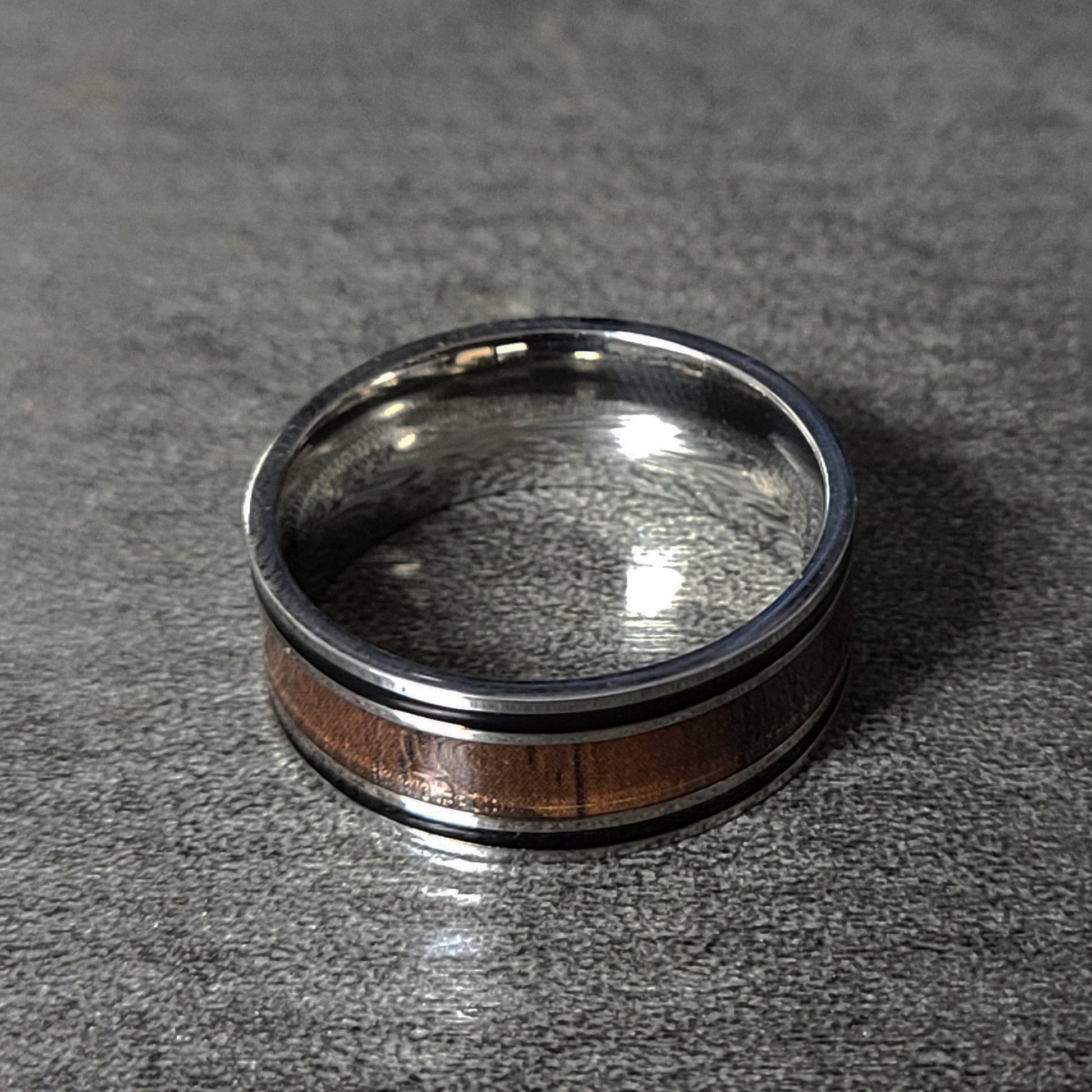 Think Engraved wedding Band Custom Engraved Men's Wood Wedding Ring - Personalized Promise Ring For Him