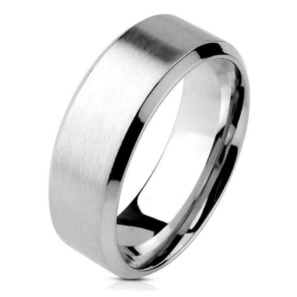 Think Engraved wedding Band Engraved Men's Silver Wedding Band - Engraved Silver Wedding Ring