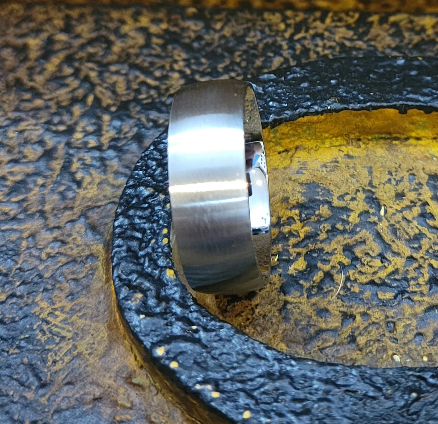 Think Engraved wedding Band Men's Custom Engraved Silver Wedding Ring - Personalized Silver Wedding Ring For Guys
