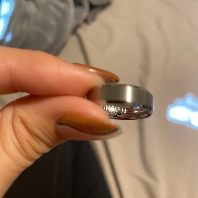 Think Engraved wedding Band Personalized Men's Silver Wedding Band - Engraved Silver Wedding Ring