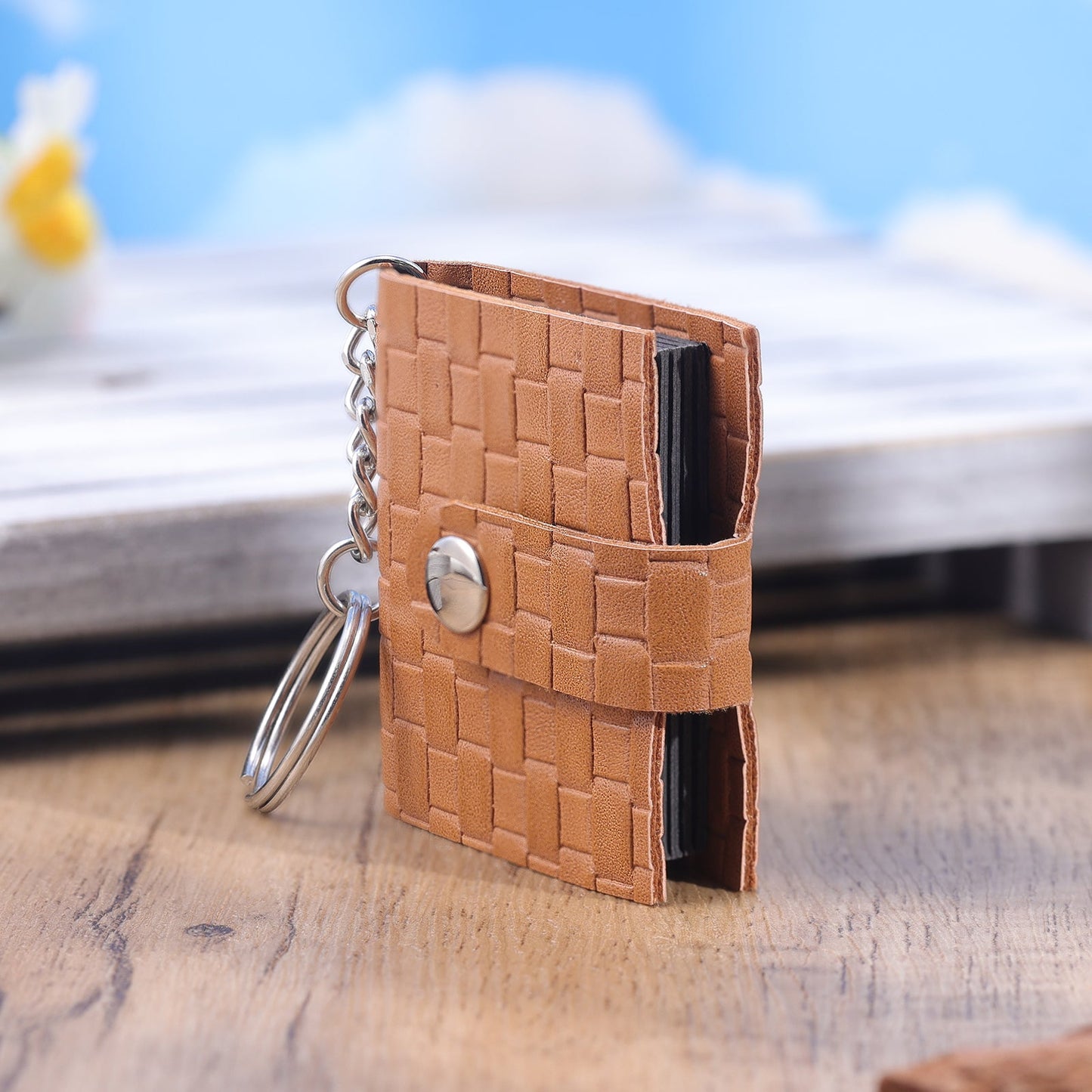 ThinkEngraved Custom Keychain Personalized Photo Collage Key Chain Wallet Mini Album 5 or 10 photos