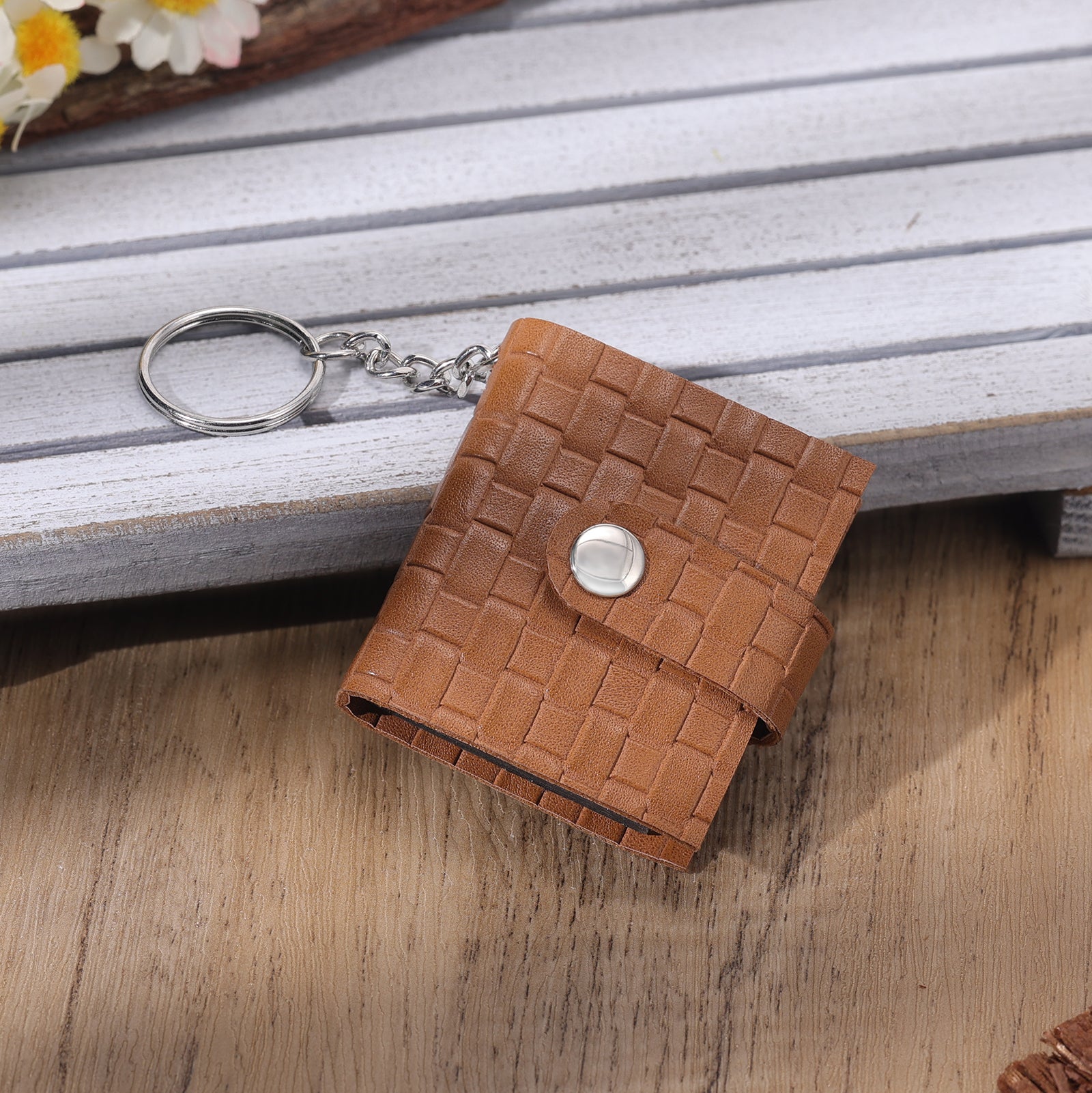 ThinkEngraved Custom Keychain Personalized Photo Collage Key Chain Wallet Mini Album 5 or 10 photos
