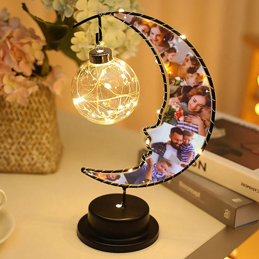 ThinkEngraved custom light Personalized Photo Collage Hung The Moon Light - Couples Gift