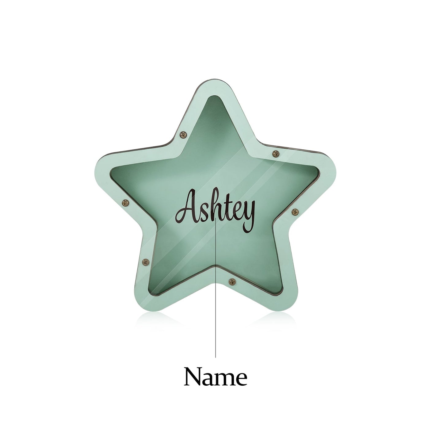 ThinkEngraved Custom Piggy Bank Personalized Handmade Wood Star Piggy Bank - Custom Name Piggy Bank