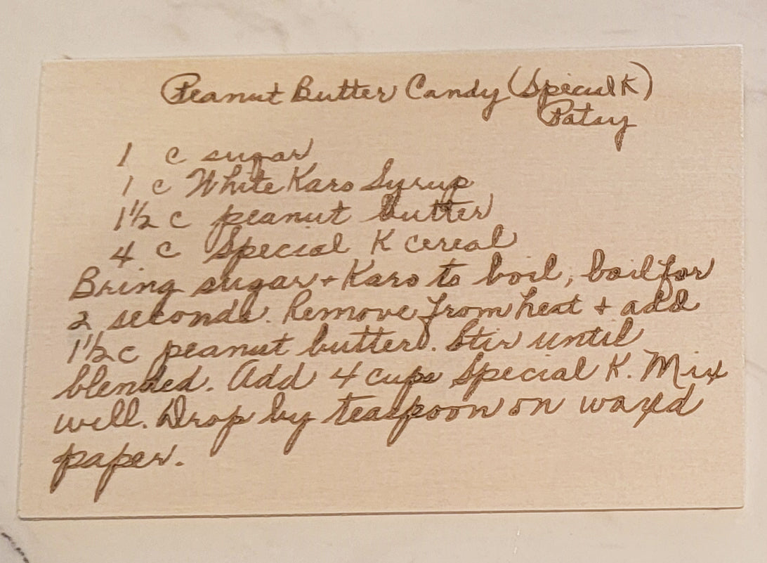 ThinkEngraved Cutting Board Engraved Handwritten Recipe Wood Card  - Personalized Grandma's Recipe Card