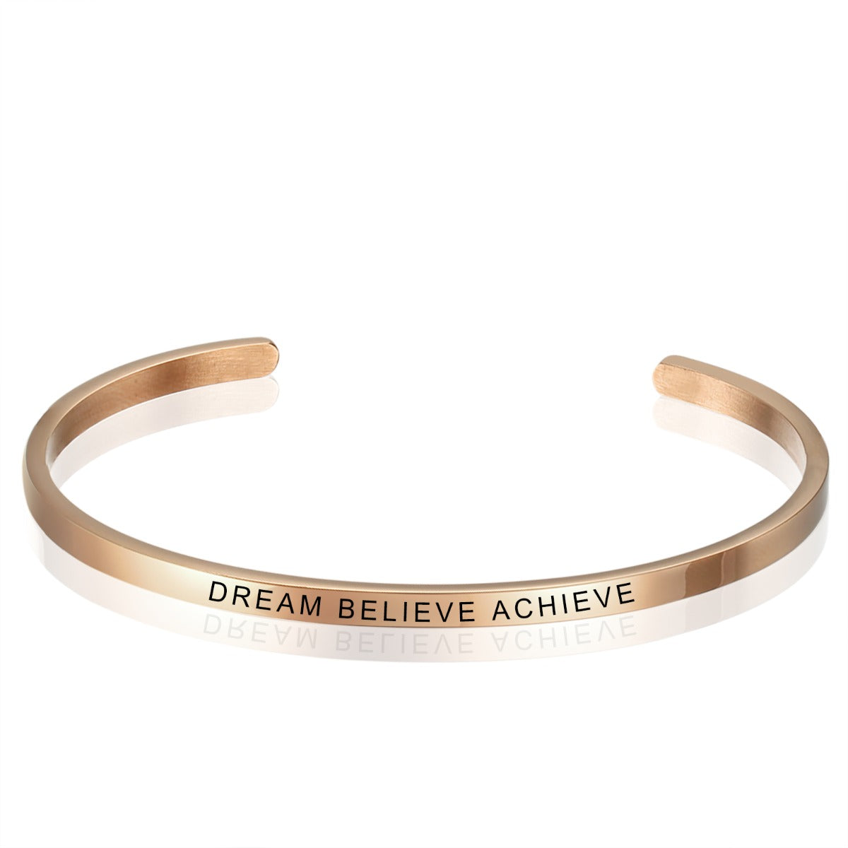 ThinkEngraved engraved bracelet 14k rose gold coated Personalized Engraved Cuff Bar Bracelet - Silver, Black, Gold or Rose Gold