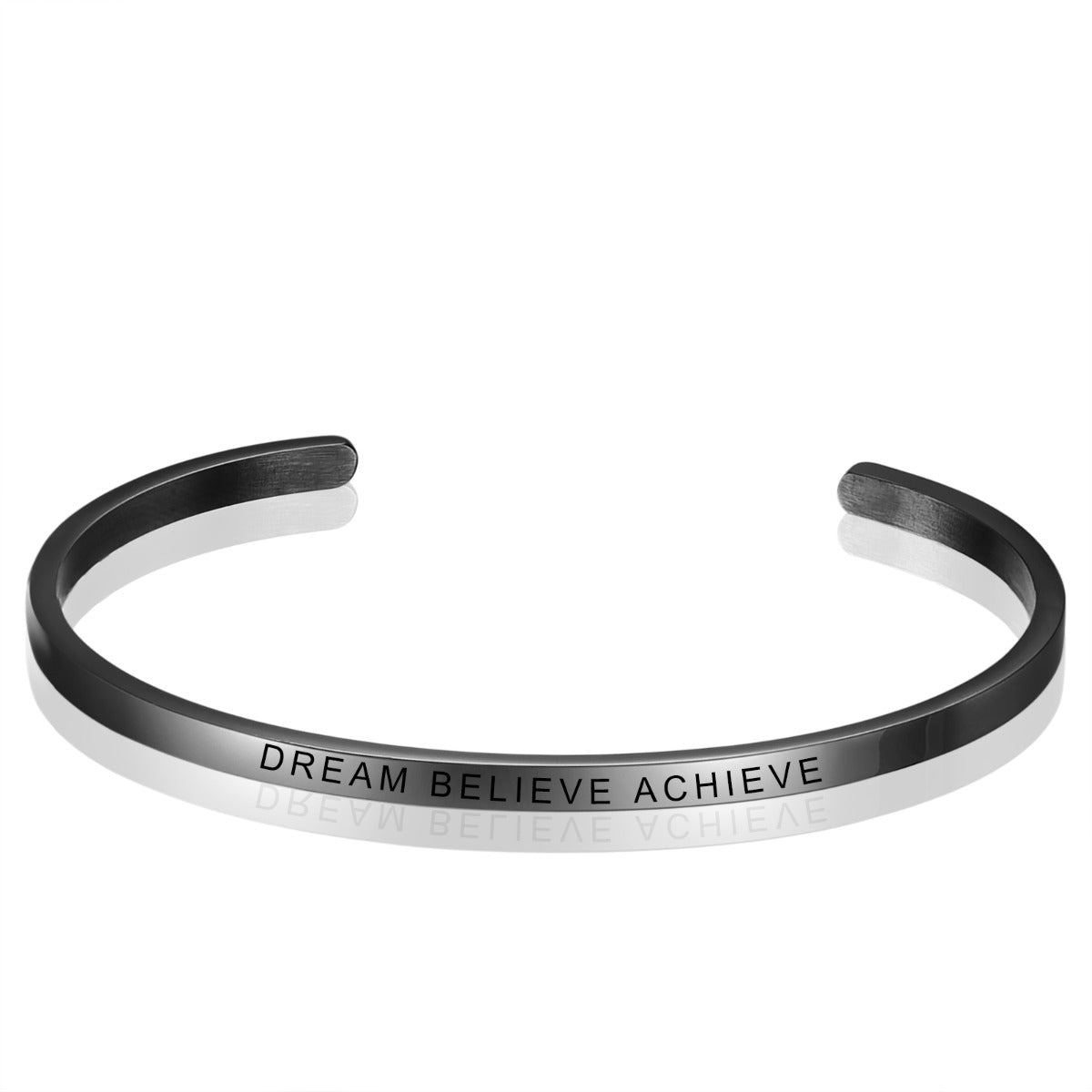 ThinkEngraved engraved bracelet Black Personalized Engraved Cuff Bar Bracelet - Silver, Black, Gold or Rose Gold