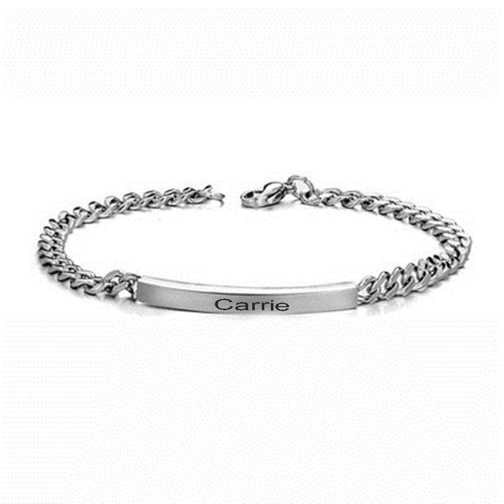 ThinkEngraved engraved bracelet Personalized Couples Bracelets - Matching His and Hers Steel Bracelets