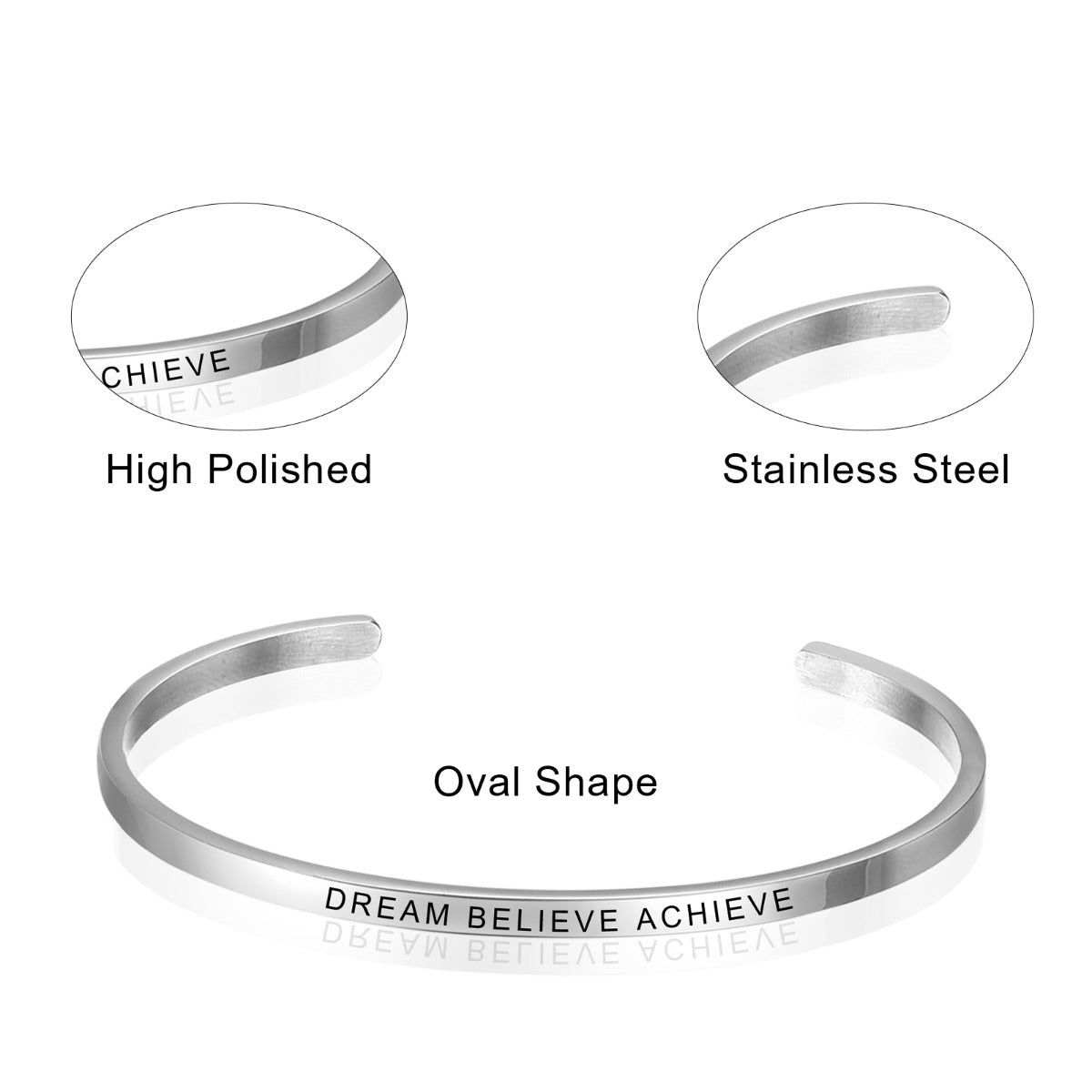 ThinkEngraved engraved bracelet Personalized Engraved Cuff Bar Bracelet - Silver, Black, Gold or Rose Gold