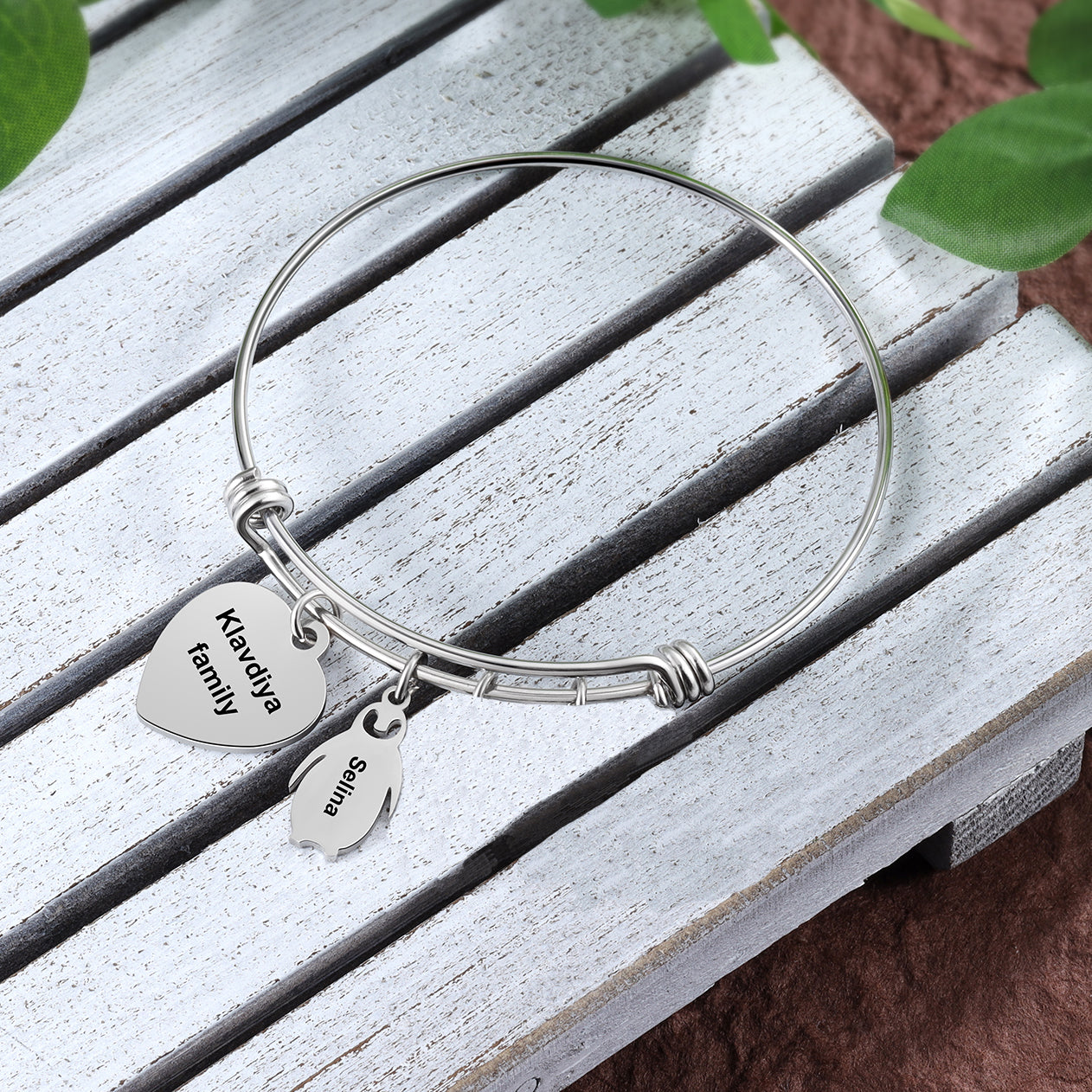 ThinkEngraved engraved bracelet Personalized Heart and Penguin Kids Charm Bracelet 1 Engraved Name