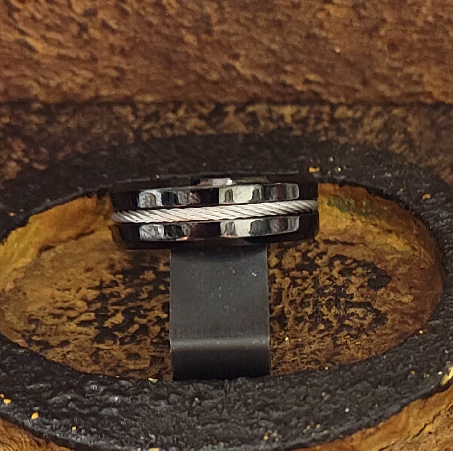 ThinkEngraved Engraved Ring Personalized Engraved Wire Cable Promise Ring For Men - Handwriting Ring