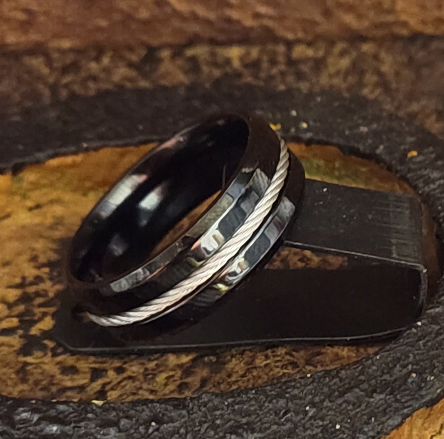 ThinkEngraved Engraved Ring Personalized Engraved Wire Cable Promise Ring For Men - Handwriting Ring