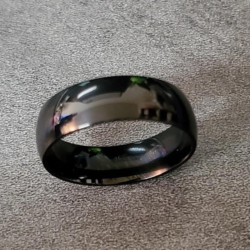 ThinkEngraved Engraved Ring Personalized Men's Black Promise Ring - Engraved Men's Ring Handwriting Ring