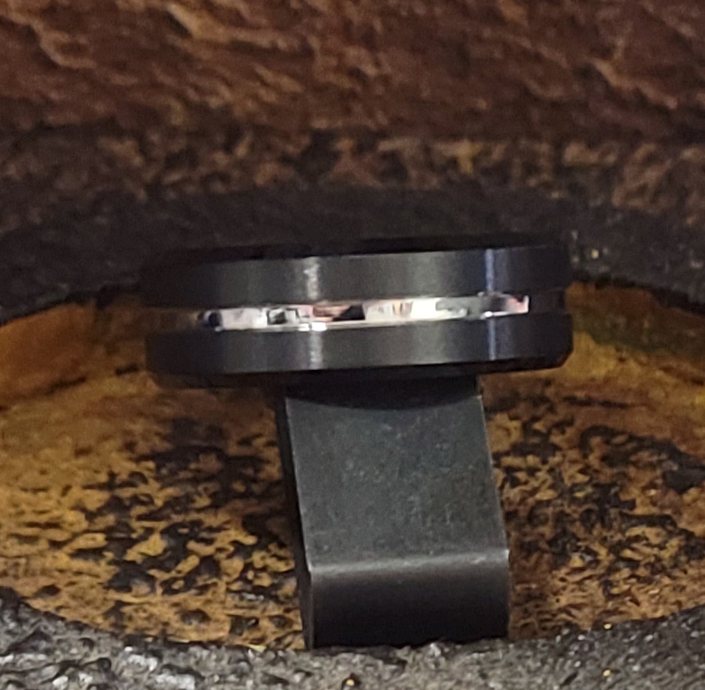 ThinkEngraved Engraved Ring Personalized Men's Black Silver Line Tungsten Promise Ring - Handwriting Ring