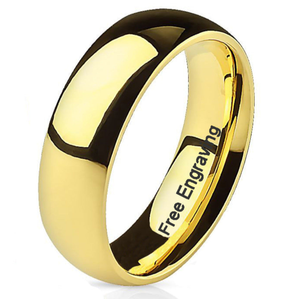ThinkEngraved Engraved Ring Personalized Men's Gold Promise Ring - Engraved Men's Ring Handwriting Ring