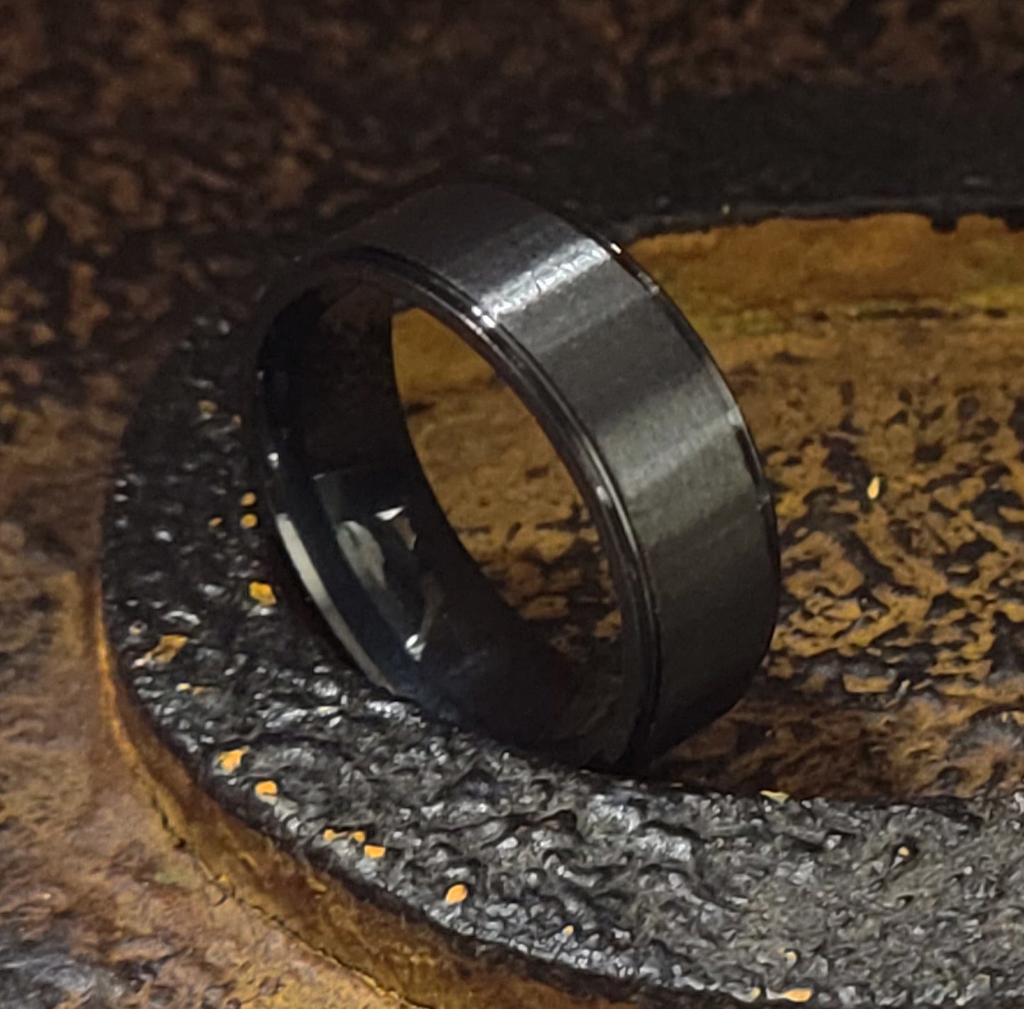 ThinkEngraved Engraved Ring Personalized Men's Matte Black Promise Ring