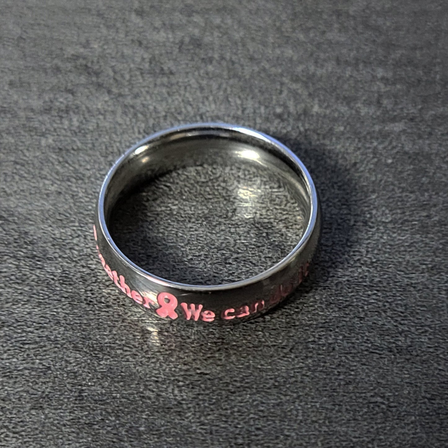 ThinkEngraved Engraved Ring Personalized Together We Can Do It Breast Cancer Awareness Ring