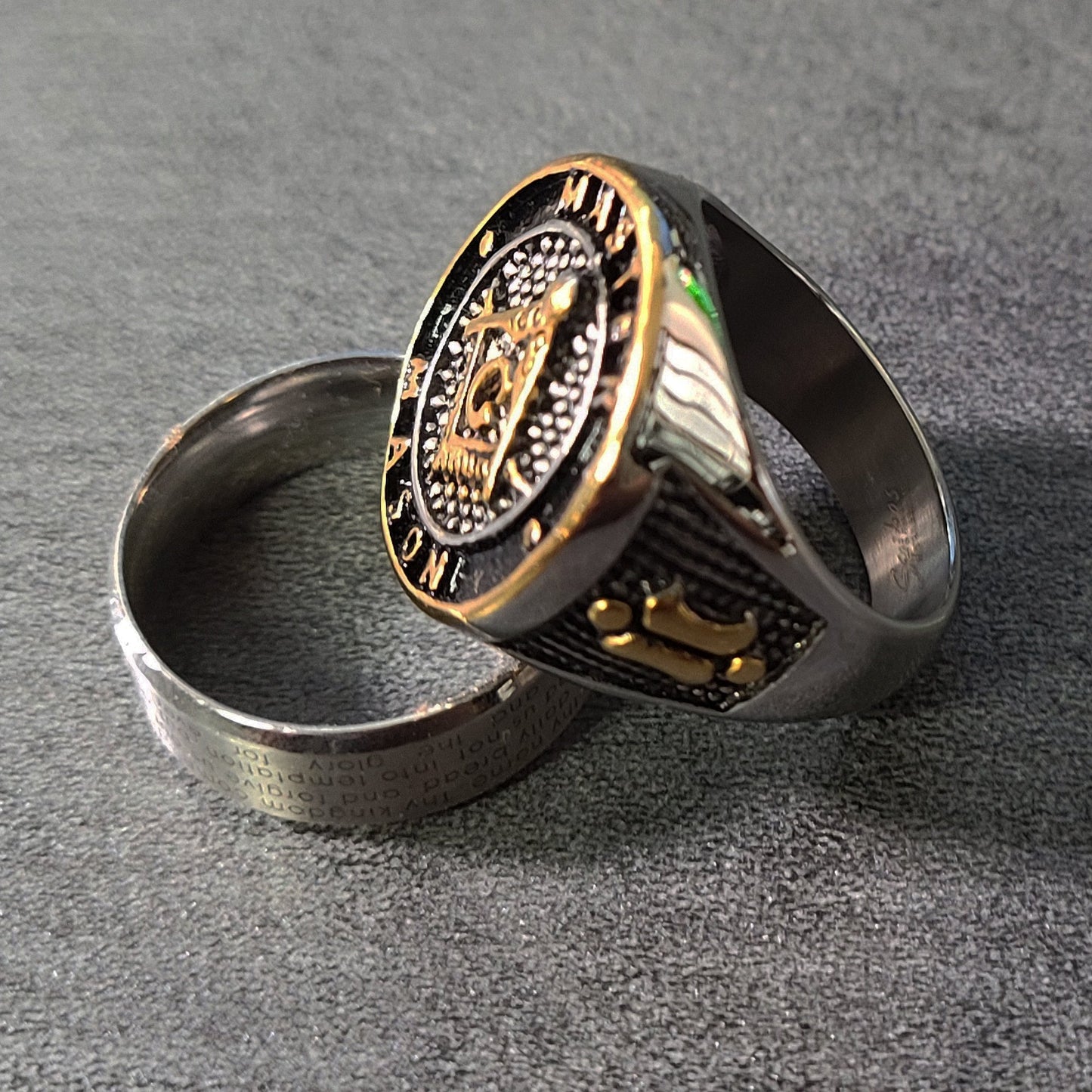 ThinkEngraved Mason Ring Personalized Ornate Master Mason Ring Engraved Free Mason Ring