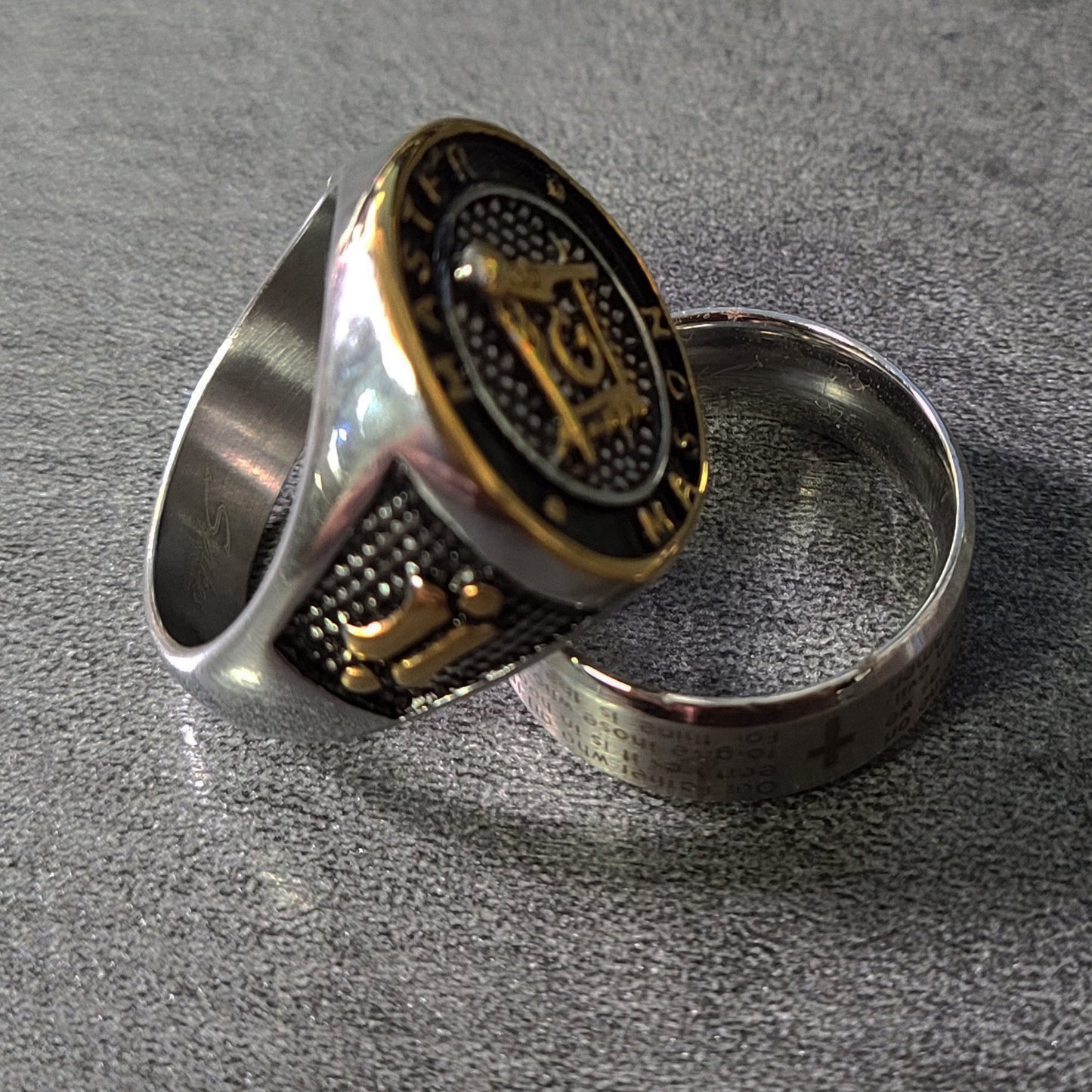ThinkEngraved Mason Ring Personalized Ornate Master Mason Ring Engraved Free Mason Ring