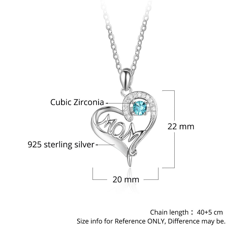 ThinkEngraved mothers necklace Personalized 1 Birthstone Mother's Necklace In Mom's Heart 1 Name