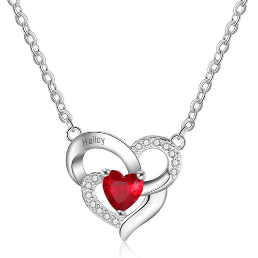 ThinkEngraved mothers necklace Personalized Heart Necklace For Mom, Daughter or Girlfriend 1 Name