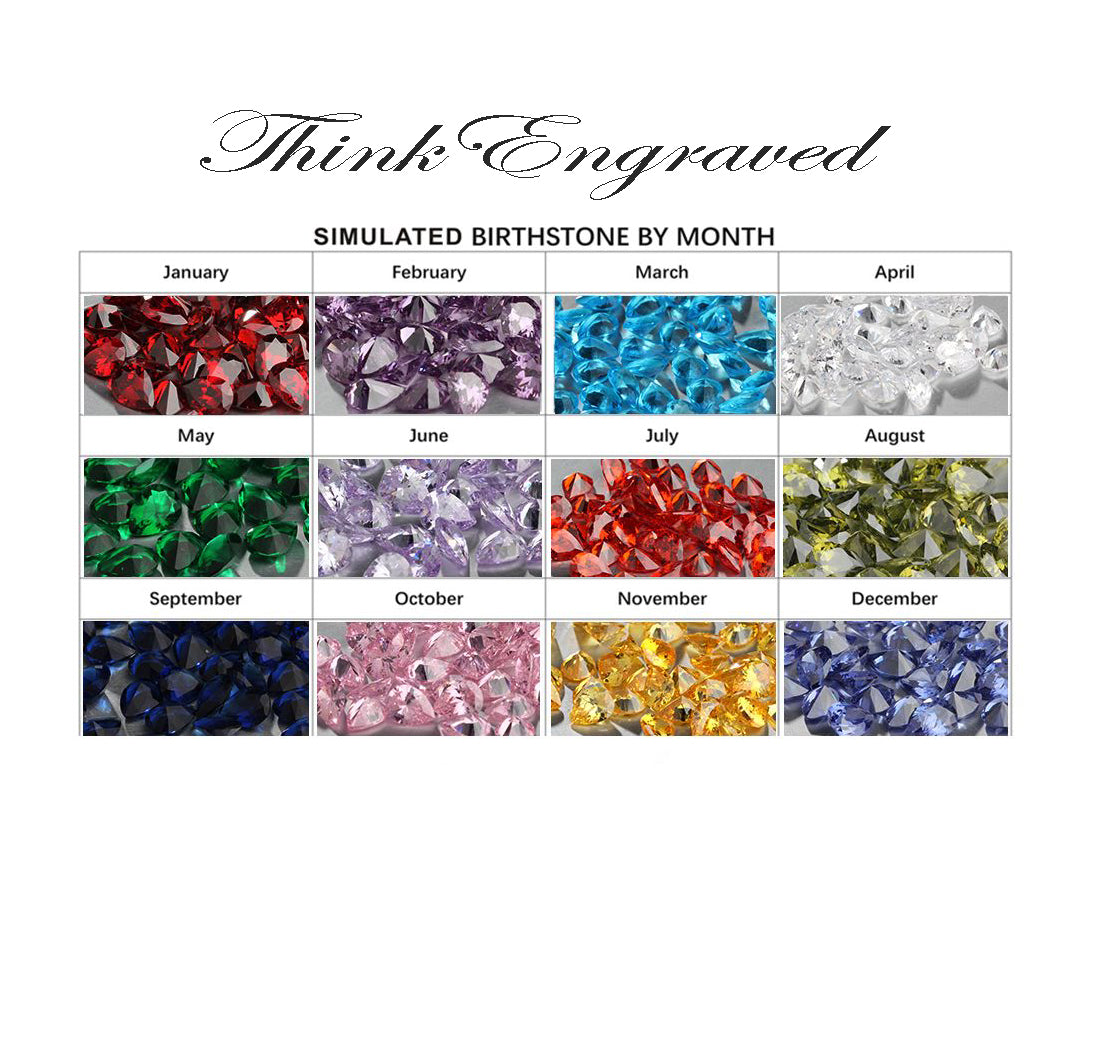 ThinkEngraved Peronalized Ring Hand Forged Initial Ring With Your Choice Of Birthstone - Silver, Gold or Rose Gold