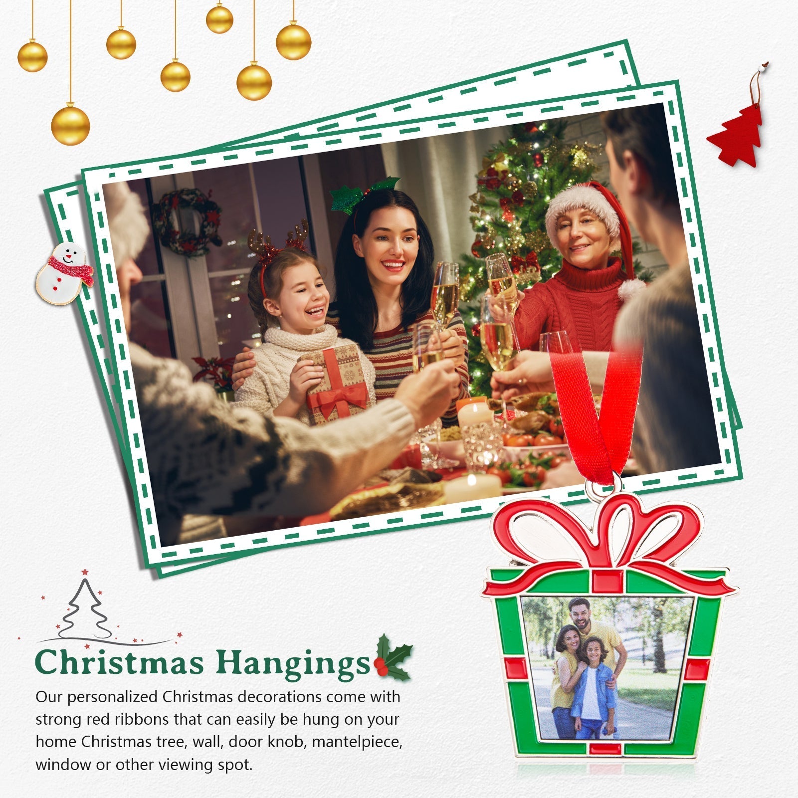 ThinkEngraved Personalized Ornament Personalized Photo Christmas Photo Ornament House Gift Fireplace