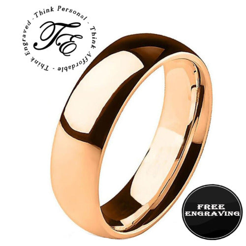 ThinkEngraved Promise Ring 5 Personalized Men's Rose Gold Promise Ring - Engraved Men's Ring