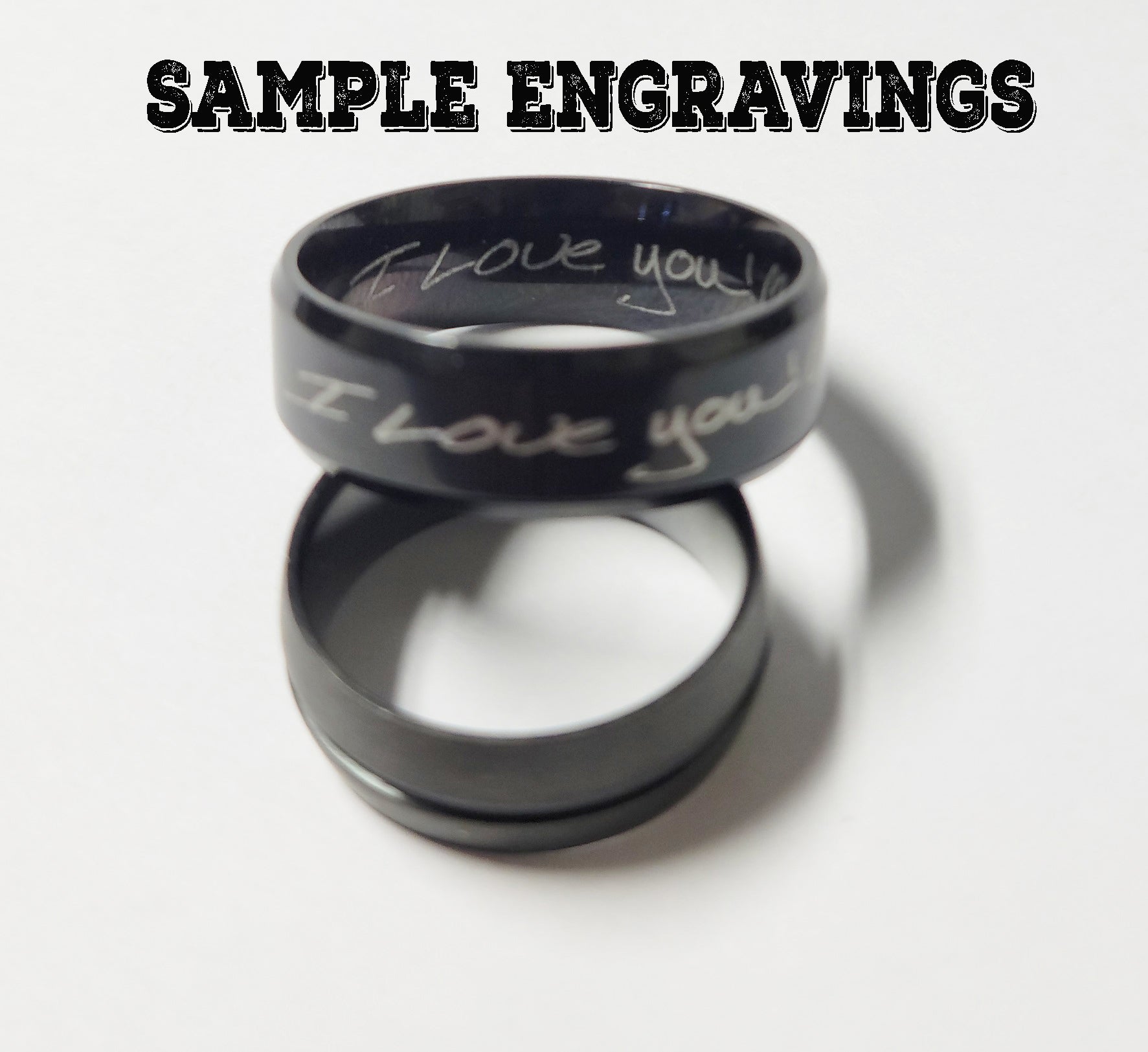 ThinkEngraved Promise Ring Custom Engraved Men's Christian Cross Promise Ring - Engraved Handwriting Ring For Guys