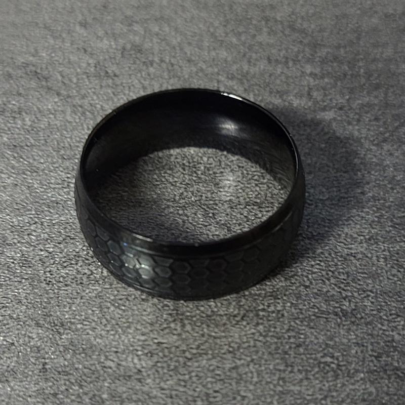 ThinkEngraved Promise Ring Personalized Black Men's Industrial Promise Ring - Engraved Handwriting Ring
