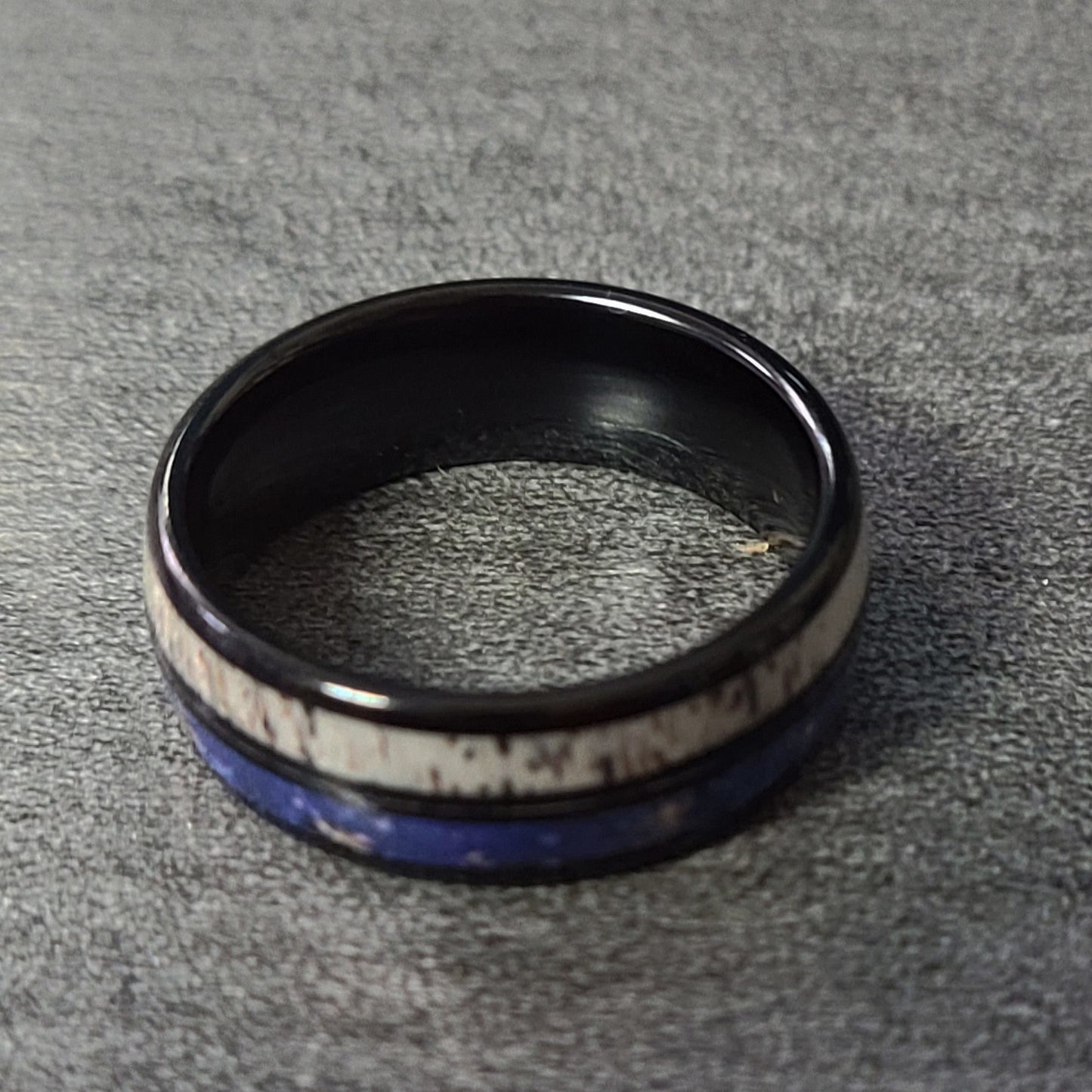 ThinkEngraved Promise Ring Personalized Men's Antler Tungsten Promise Ring - Engraved Handwriting Ring