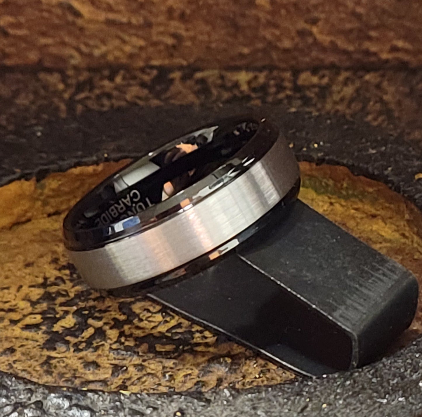 ThinkEngraved Promise Ring Personalized Men's Brushed Steel Real Tungsten Promise Ring - Handwriting Ring