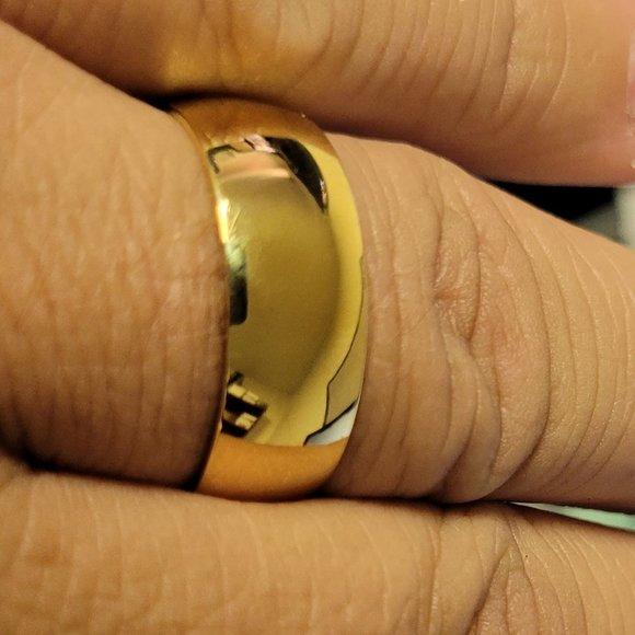 ThinkEngraved Promise Ring Personalized Men's Gold Titanium Promise Ring - Promise Ring For Guys