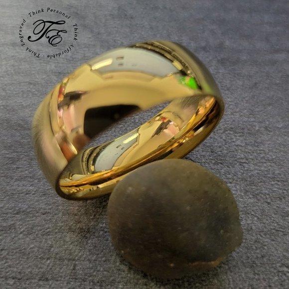 ThinkEngraved Promise Ring Personalized Men's Gold Titanium Promise Ring - Promise Ring For Guys
