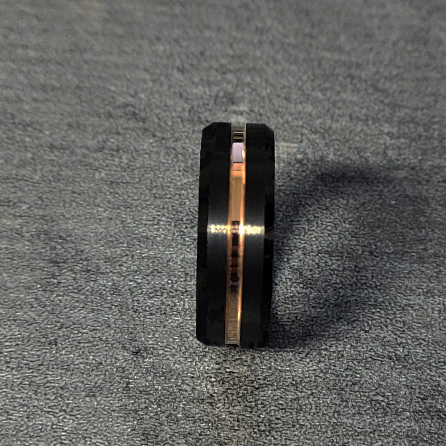 ThinkEngraved Promise Ring Personalized Men's Promise Ring Band With Thin Gold Line Groove