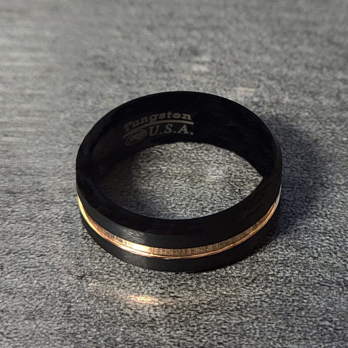 ThinkEngraved Promise Ring Personalized Men's Promise Ring Band With Thin Gold Line Groove