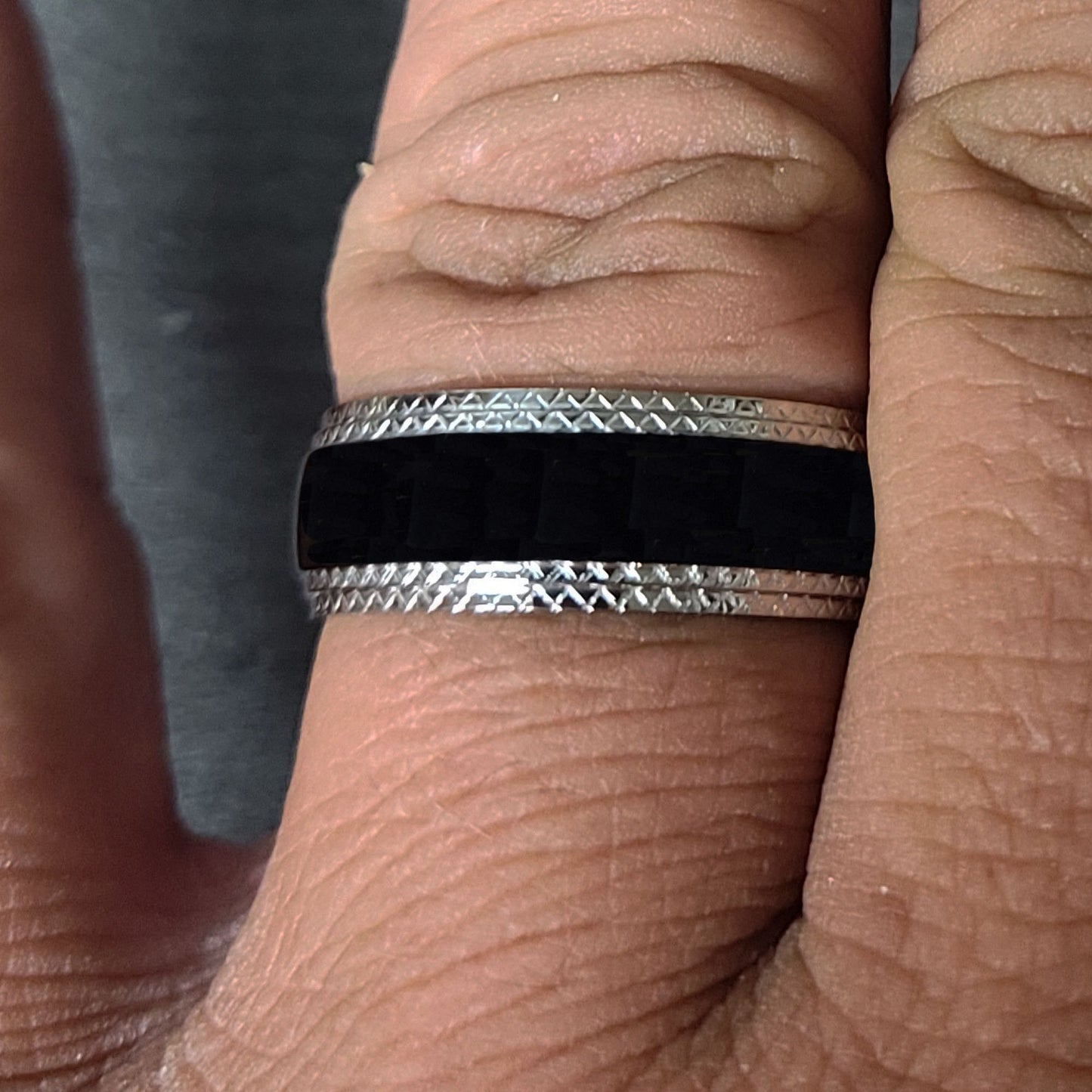ThinkEngraved Promise Ring Personalized Men's Promise Ring Stainless Steel X-Band Guys Promise Ring