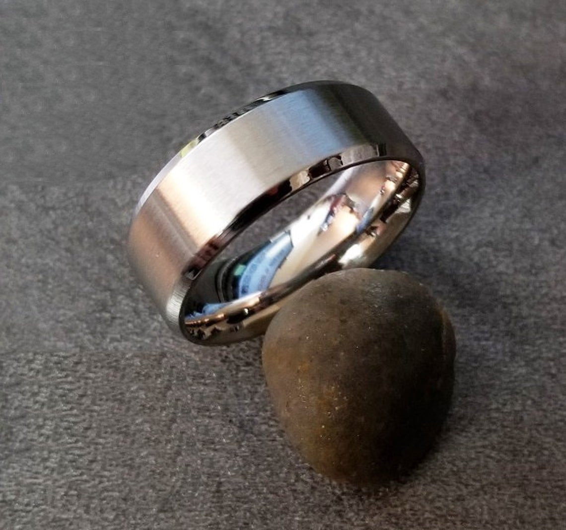 ThinkEngraved Promise Ring Personalized Men's Silver Promise Ring - Engraved Promise Ring